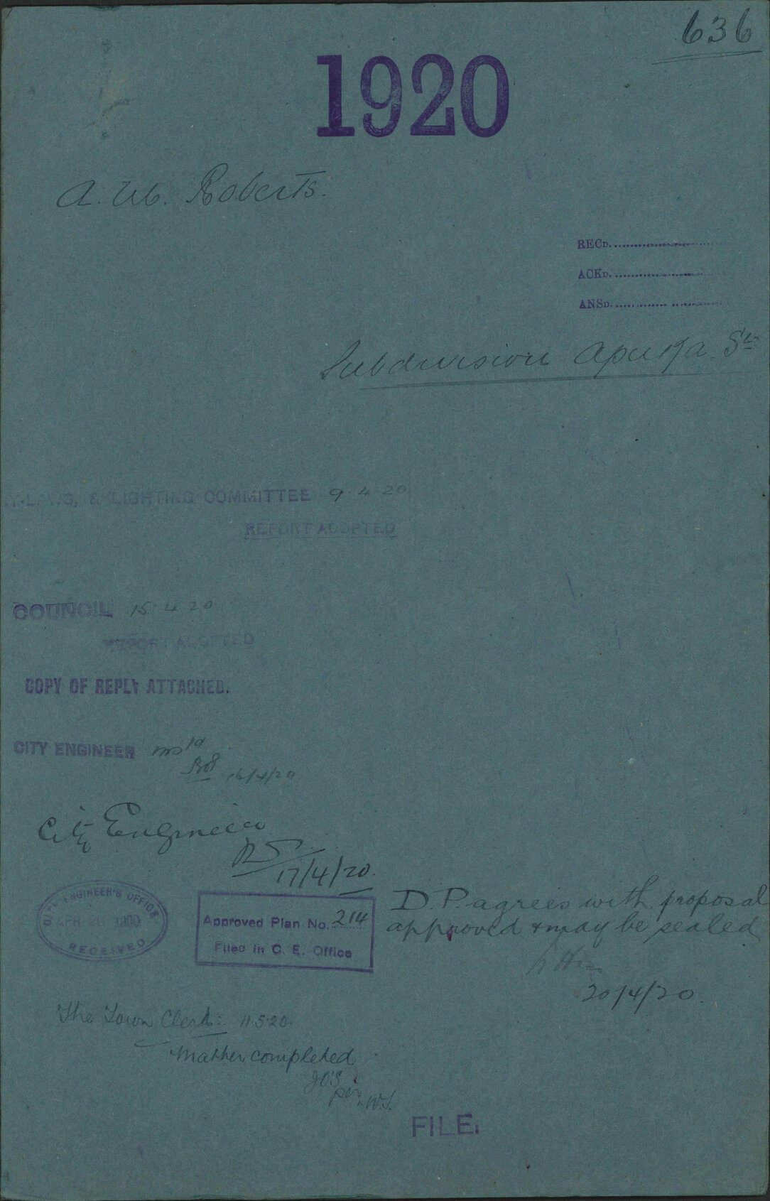 Subdivision, Apuka Street - A M Roberts
