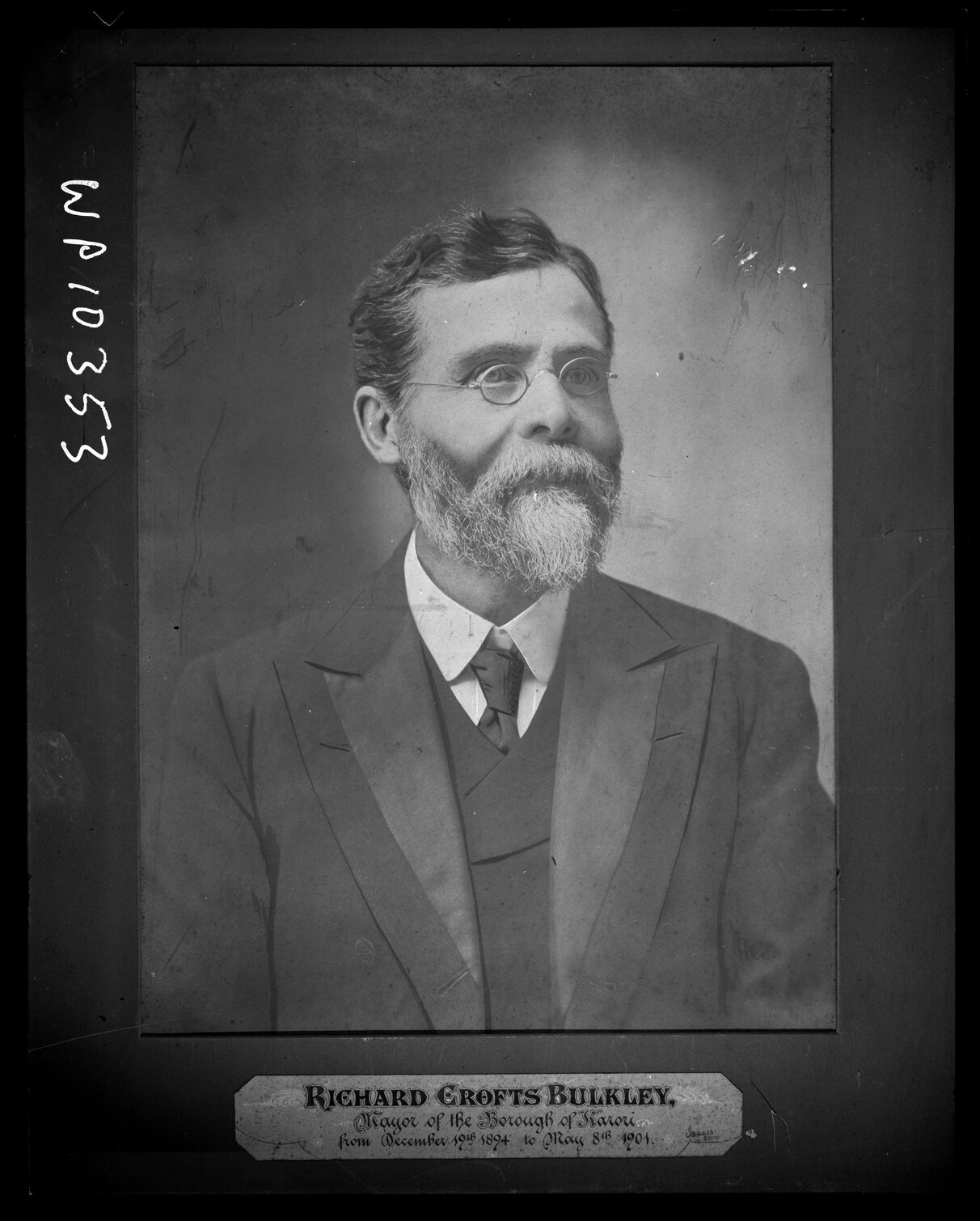 Portrait of Richard Crofts Bulkley, mayor of the Borough of Karori 1894 to 1901