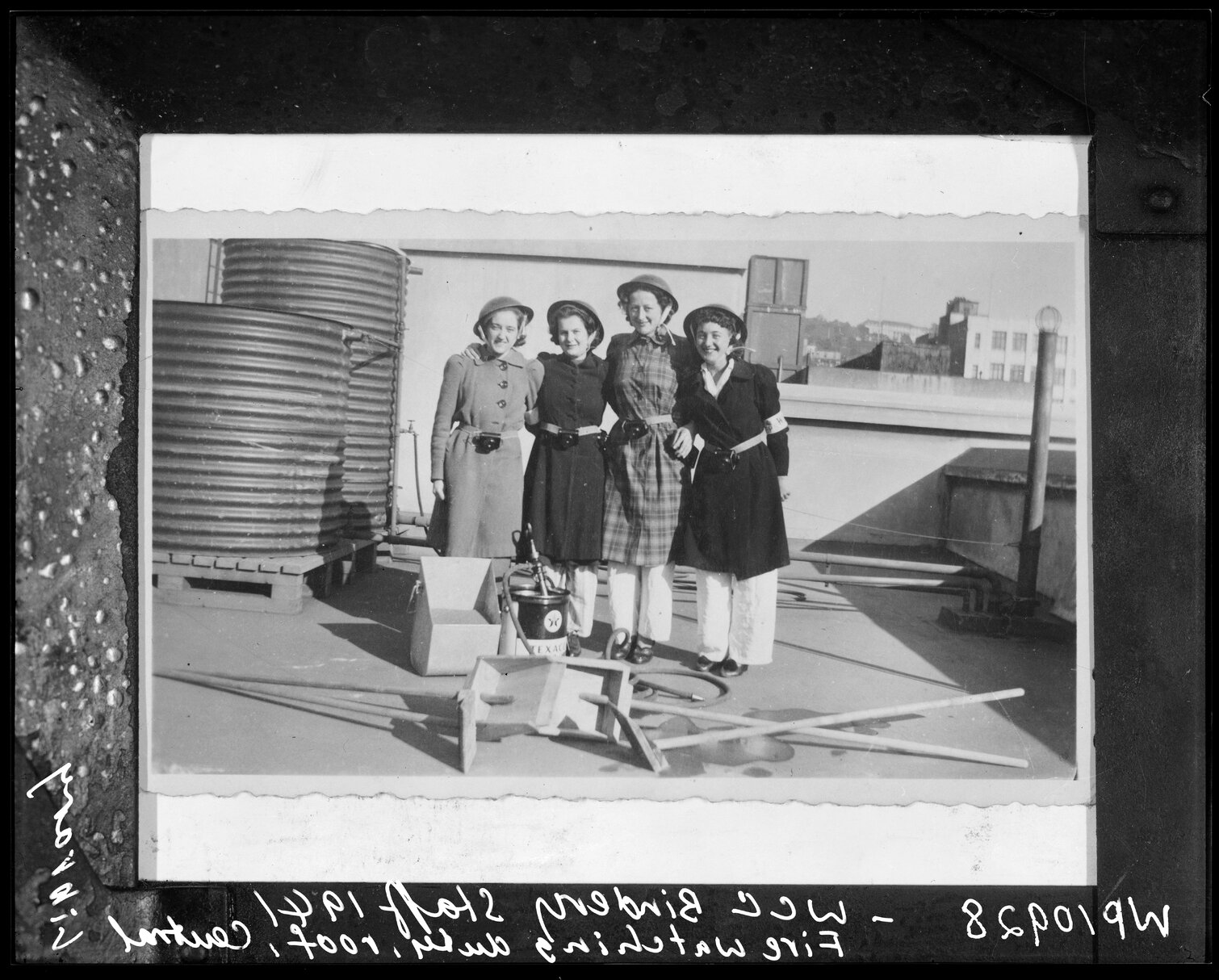 Wellington Public Library bindery staff, fire watching duty, Central Public Library