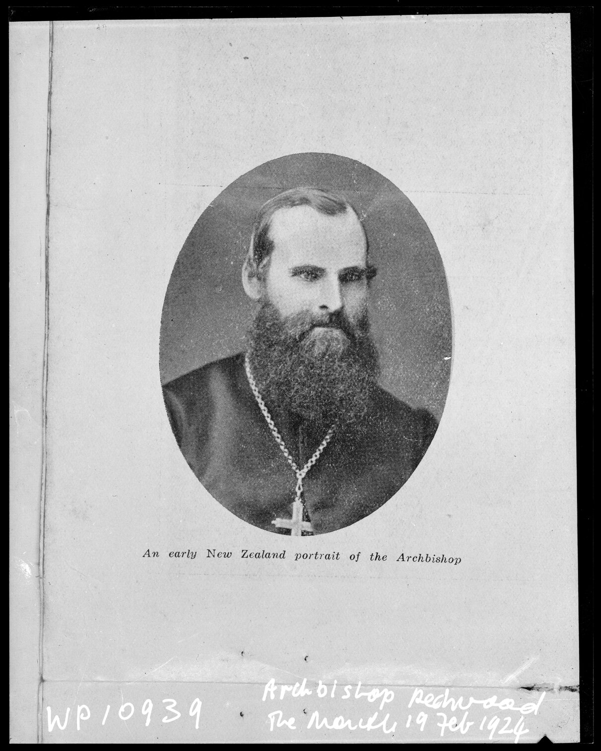 Portrait of The archbishop of Wellington, F Redwood