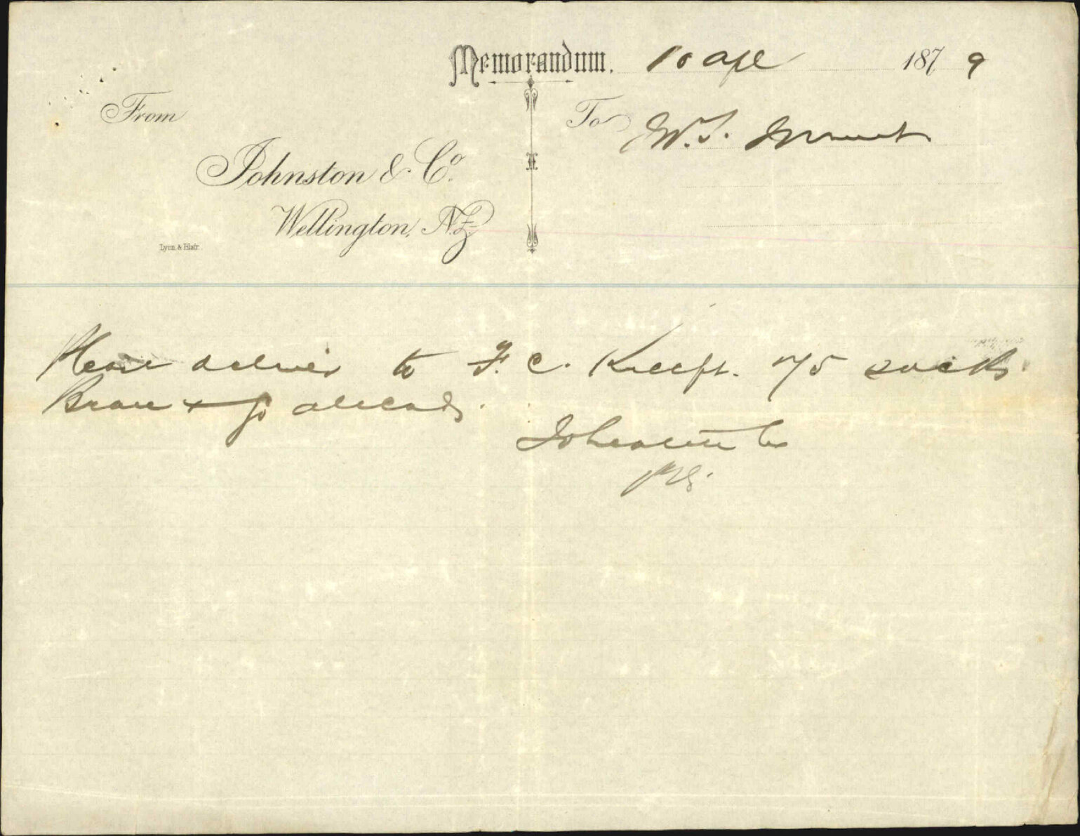 Re report on flour delivery gone wrong for J C Knight