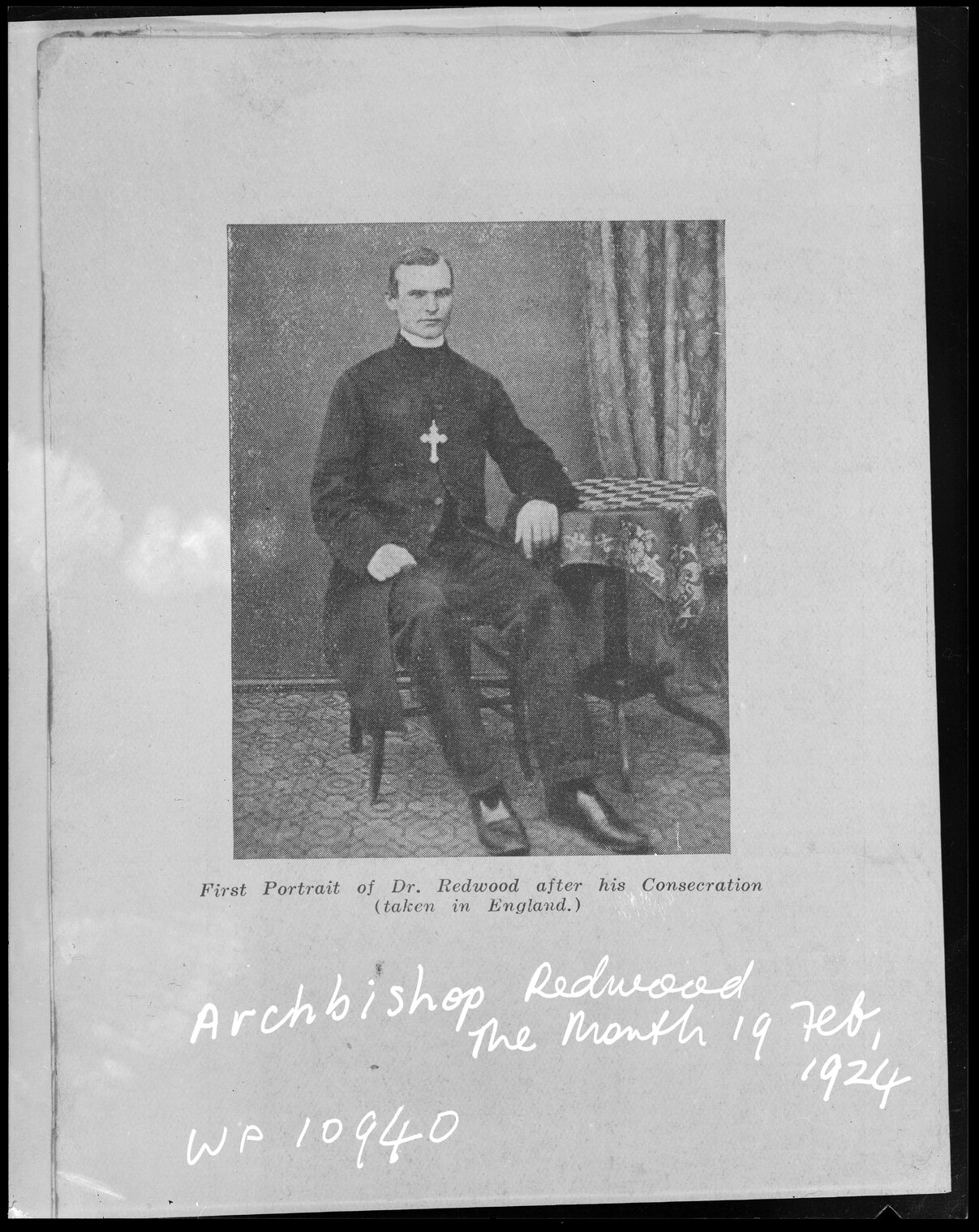 Portrait of The archbishop of Wellington, F Redwood