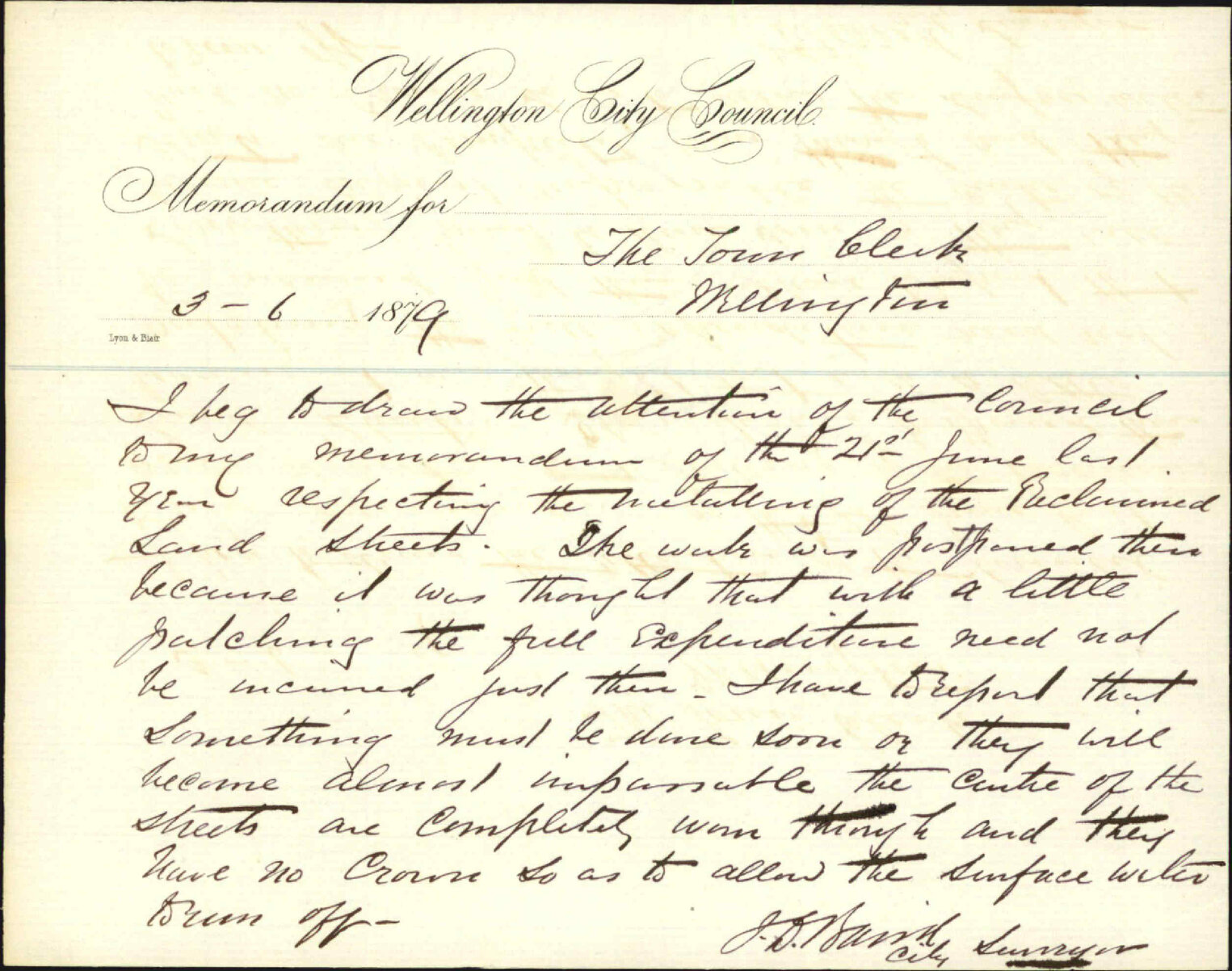 Re copies of correspondence related to Hedges vs Corporation - City Solicitor