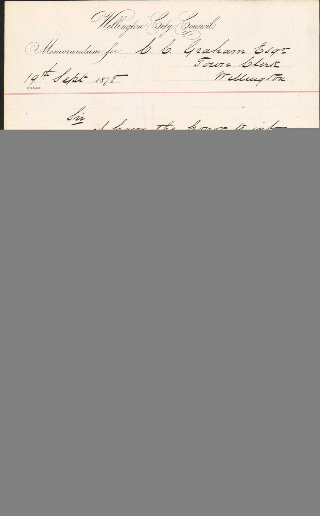 Re results of Council elections held 12/9/1878 - Returning Officer