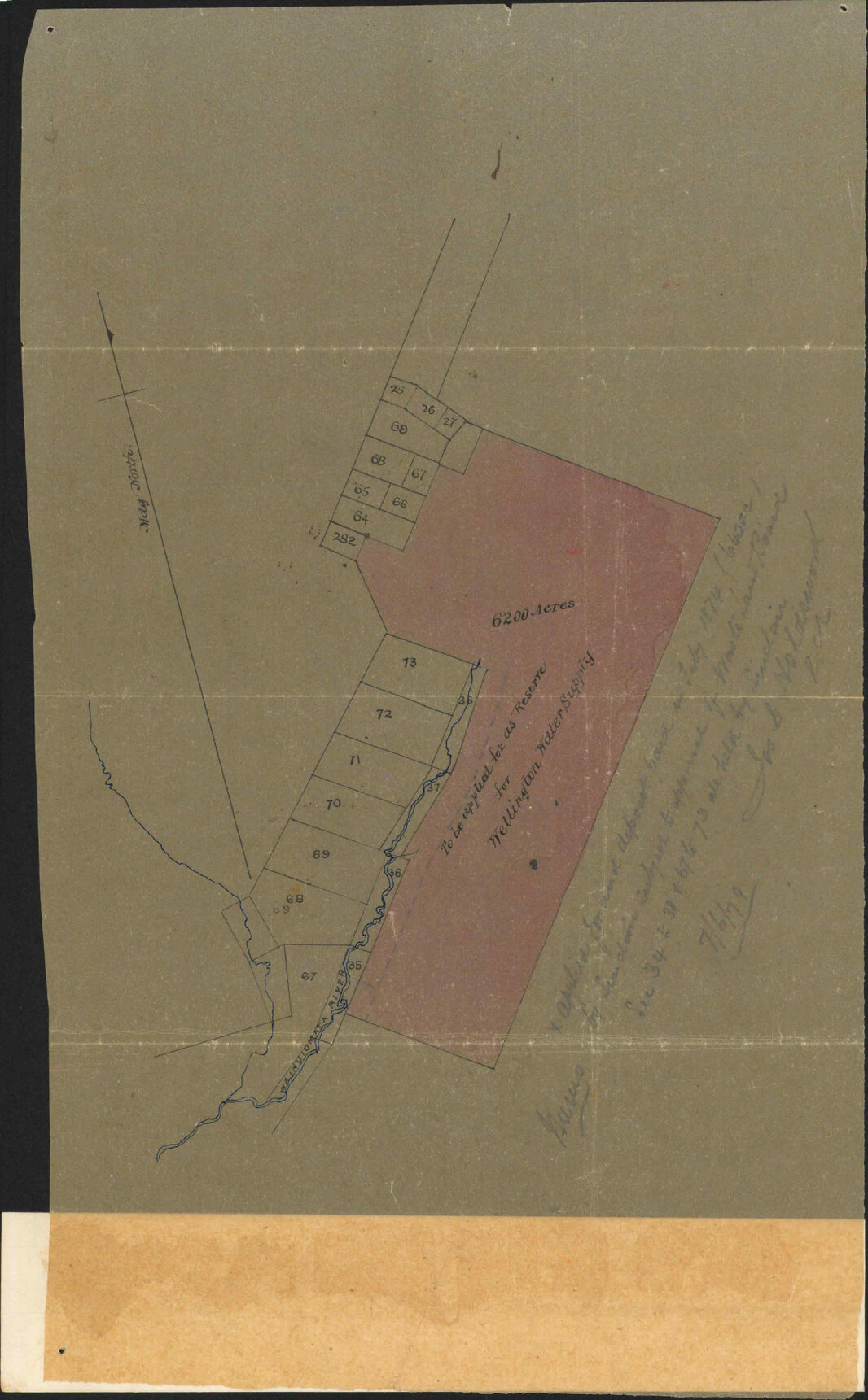 Re memo to Town Clerk re Wainuiomata Water Reserve [memo and tracing] - City Surveyor