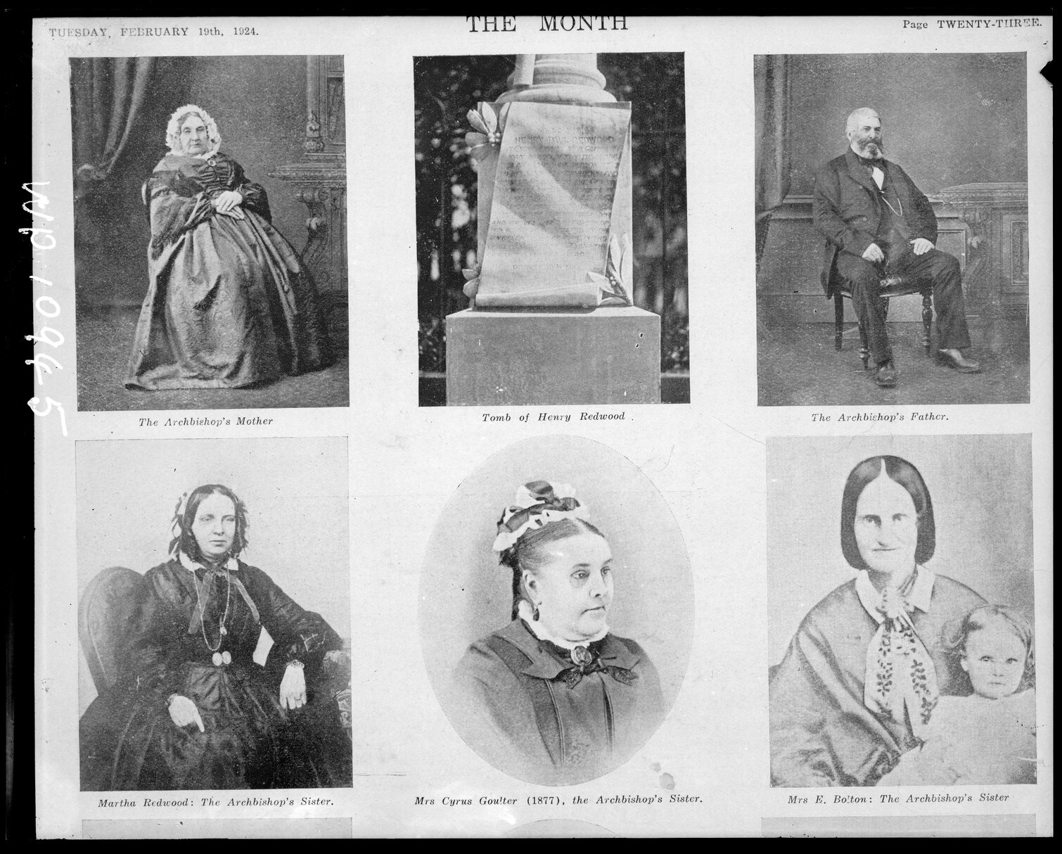 Portraits of the family of Archbishop Redwood