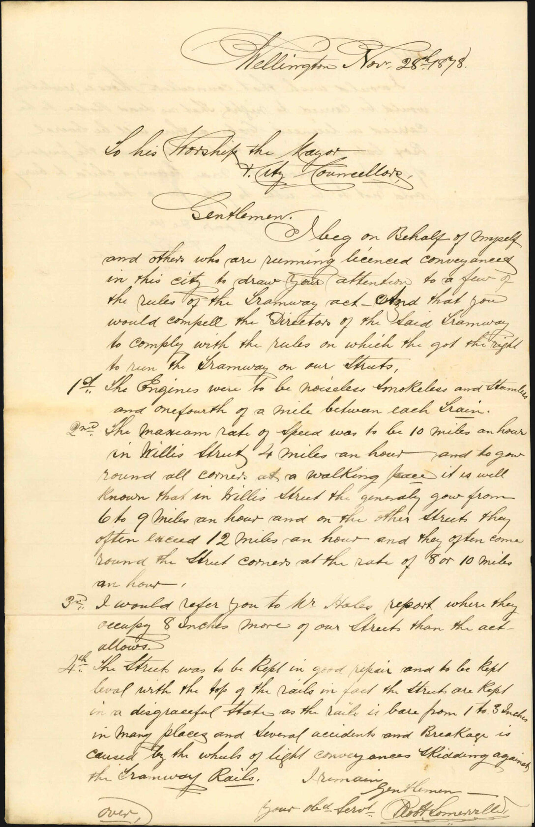 Re Tramway Act - R Somerville