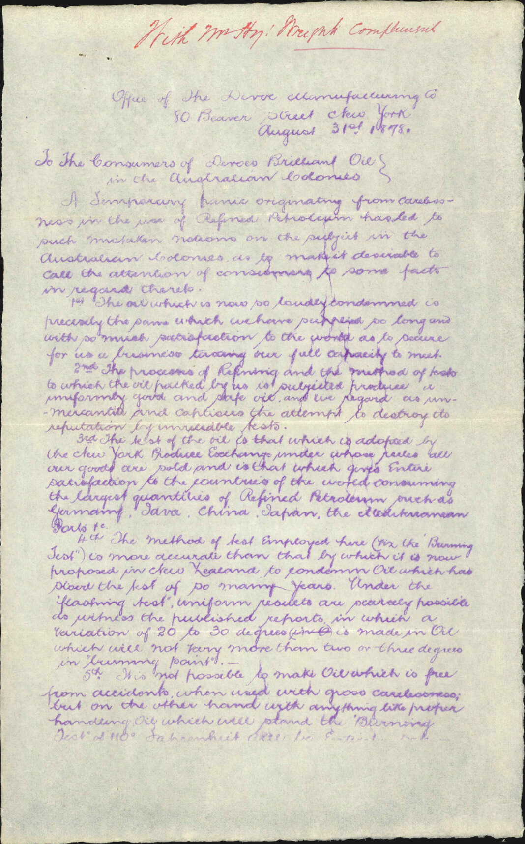 Re testing of kerosene - Guthrie and Larmachs