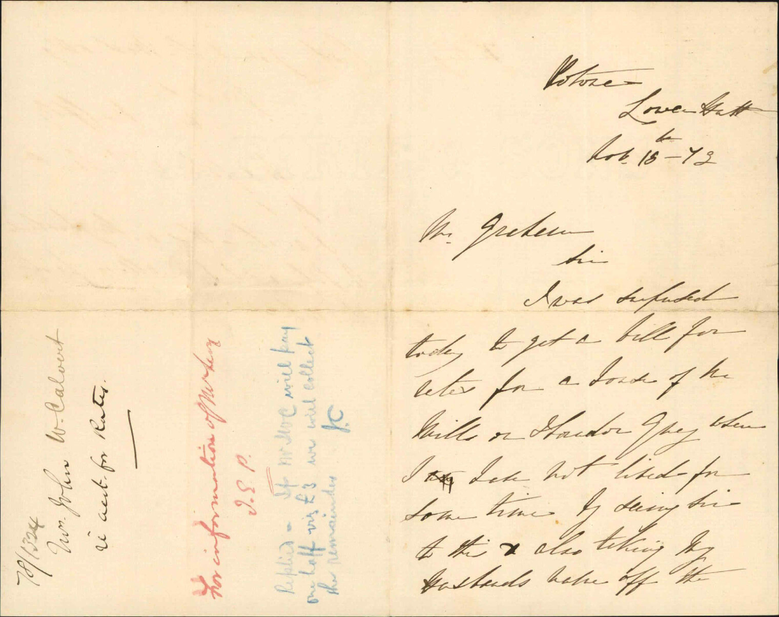 Re his account for rates - John Calvert