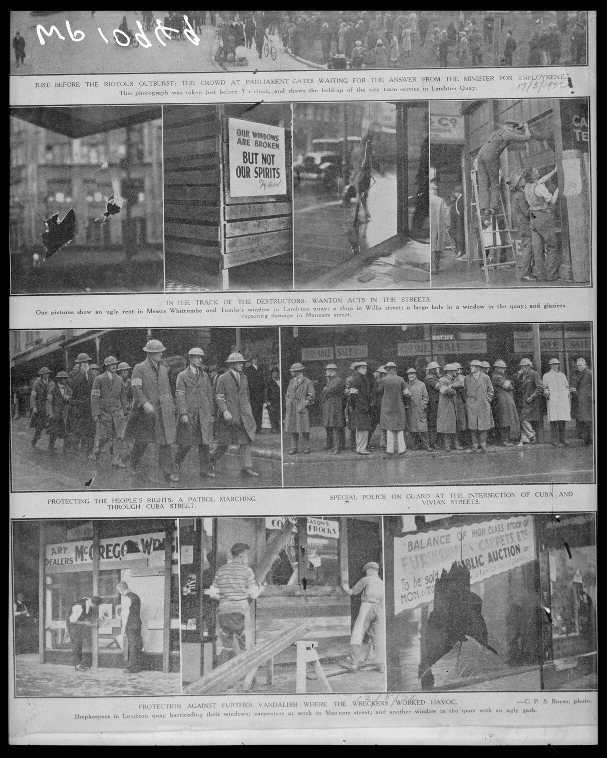 Result of rioting in Wellington