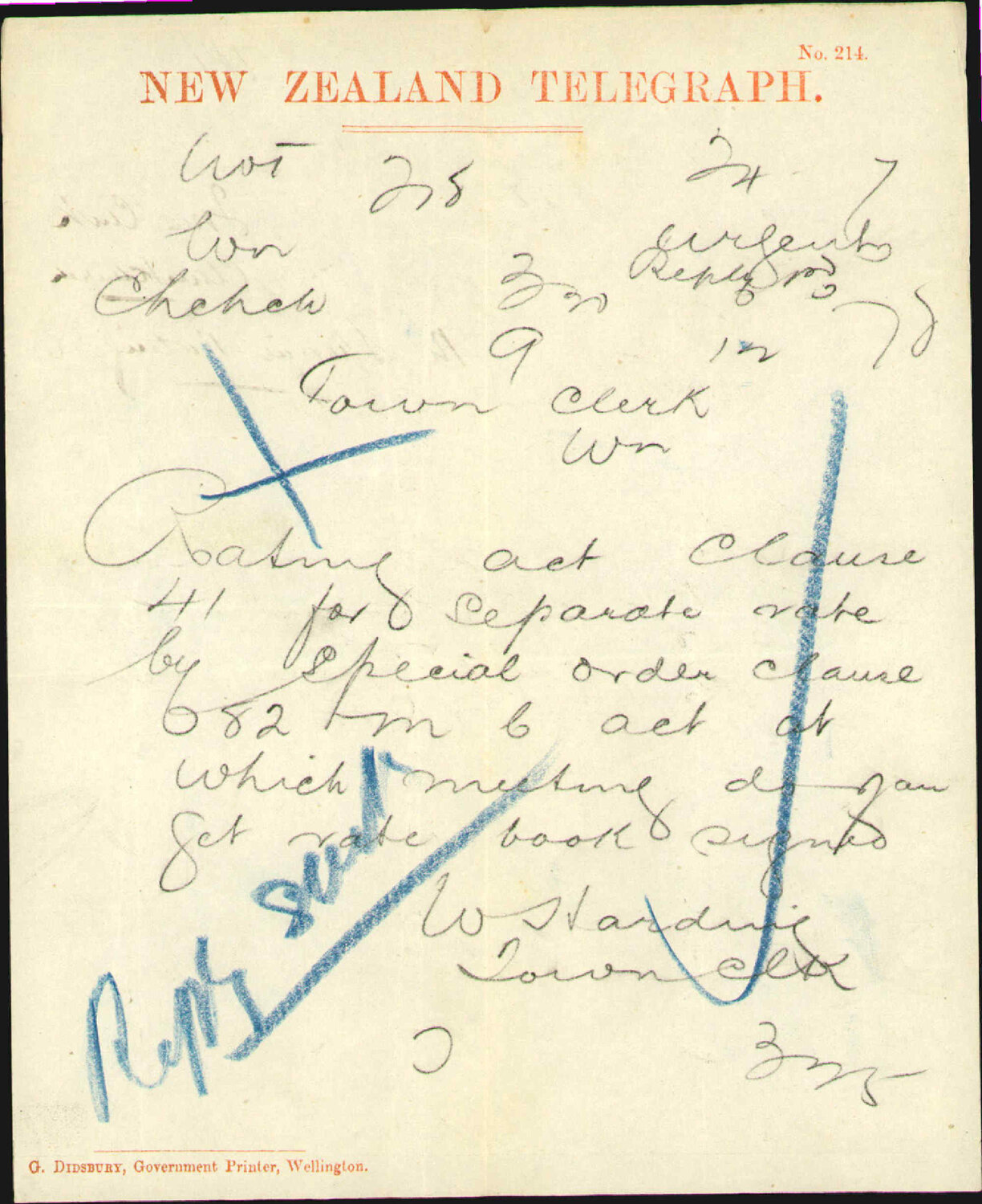 Re query re special rating - Town Clerk, Christchurch