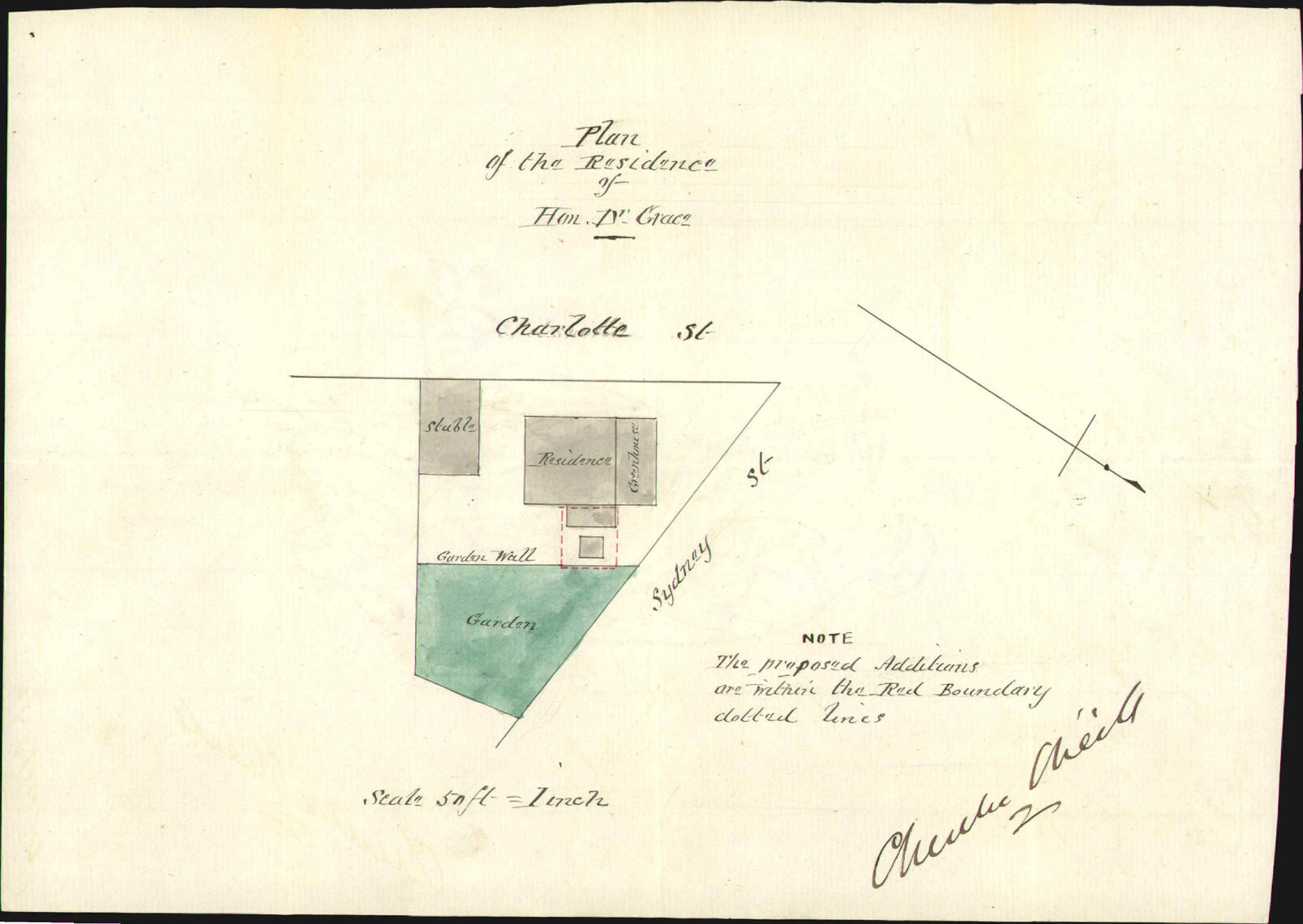 Re Hon Dr Grace to build extensions to his residence - Charles O'Neill