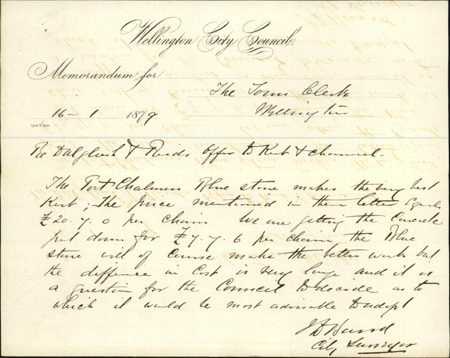 Re question re price for Port Chalmers blue stone - City Surveyor