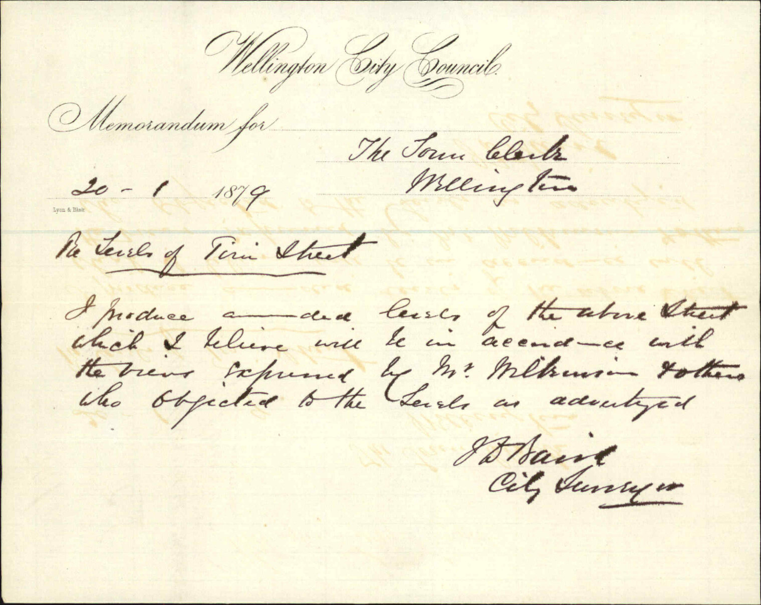 Re memo to Town Clerk re Pirie Street - City Surveyor