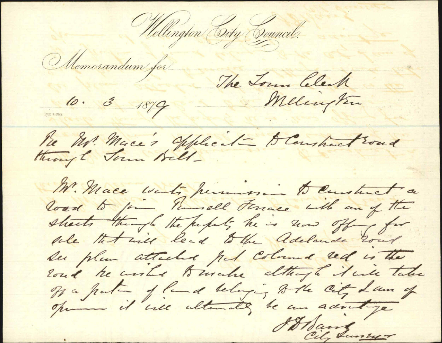 Re Mr Mace's application to form a road through a recreation reserve near Adelaide Road - City Surveyor