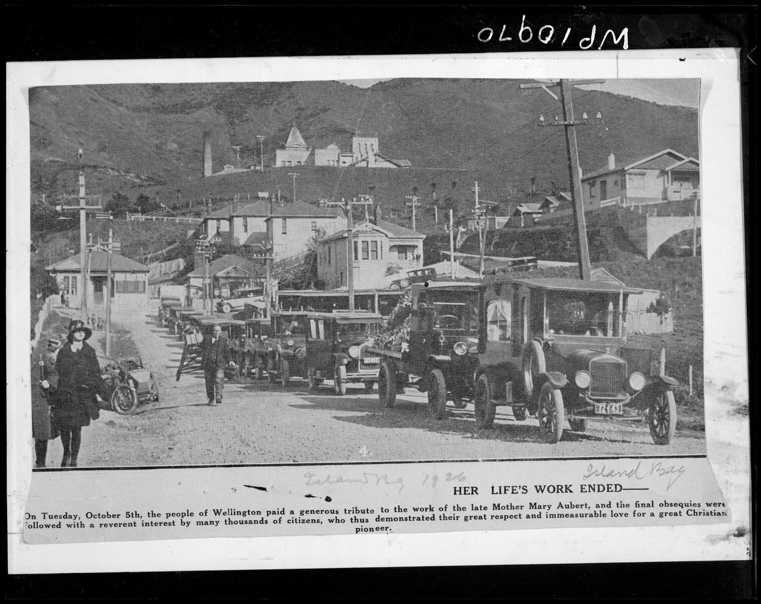 Funeral cortege of Mother Mary Aubert, Island Bay
