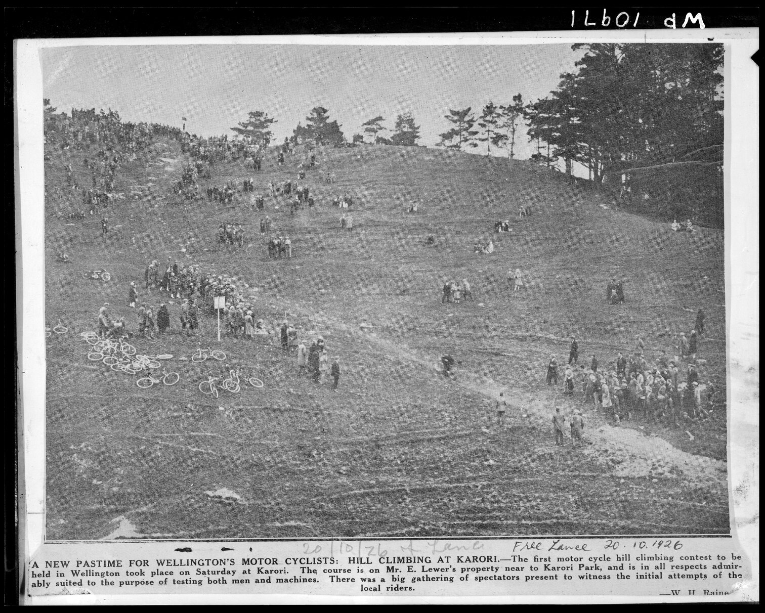 New Pastime for Wellington Motorcyclists, Hill Climbing