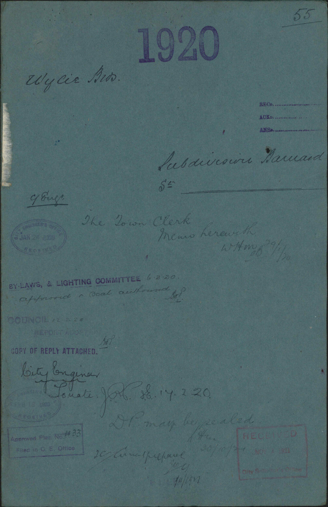 Subdivision, Barnard Street - Wylie Bros