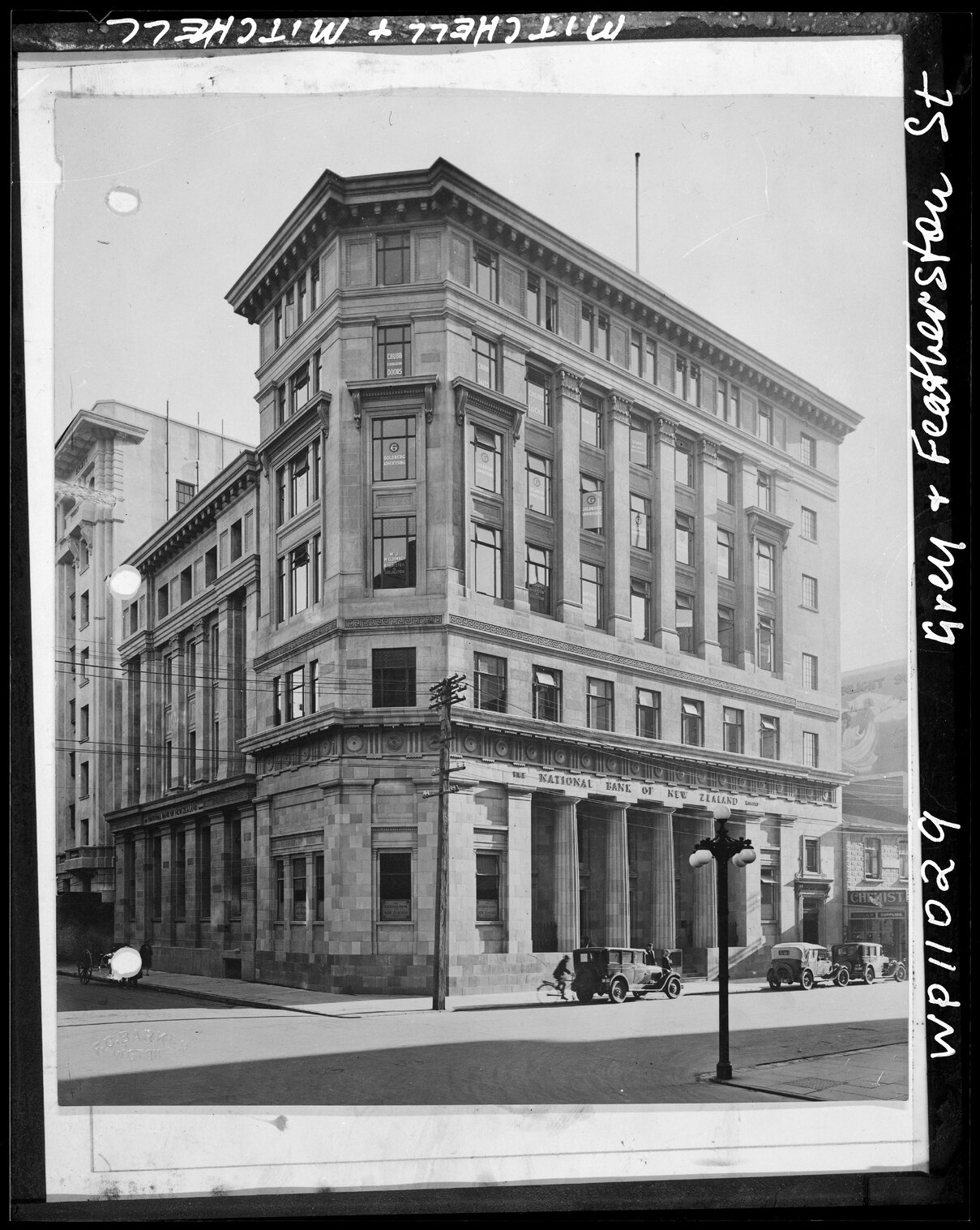 The National Bank of New Zealand, on the corner of Featherston Street and Grey Street