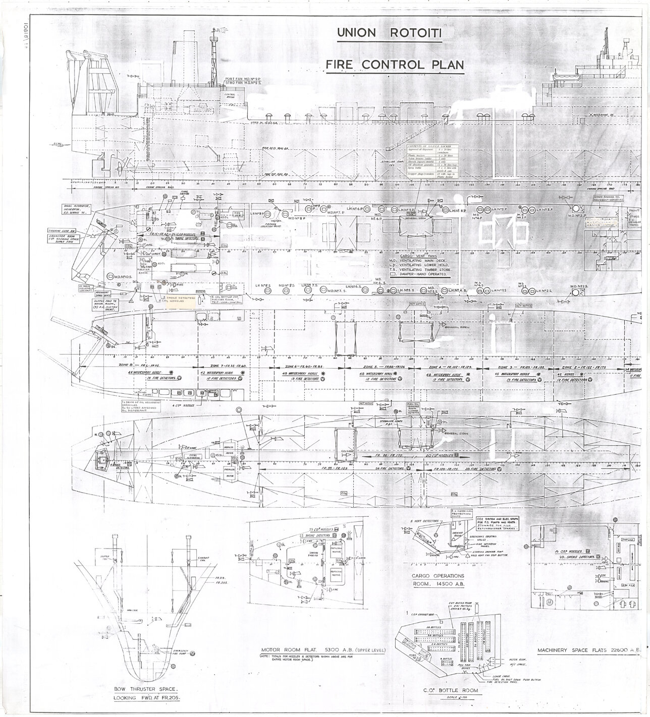 MV Union Rotoiti, fire control plan, left-hand side