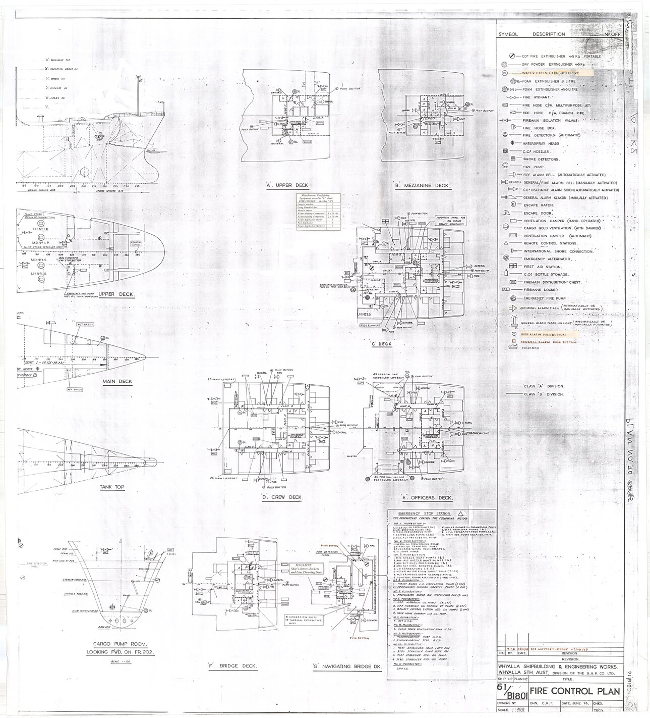 MV Union Rotoiti, fire control plan, right-hand side