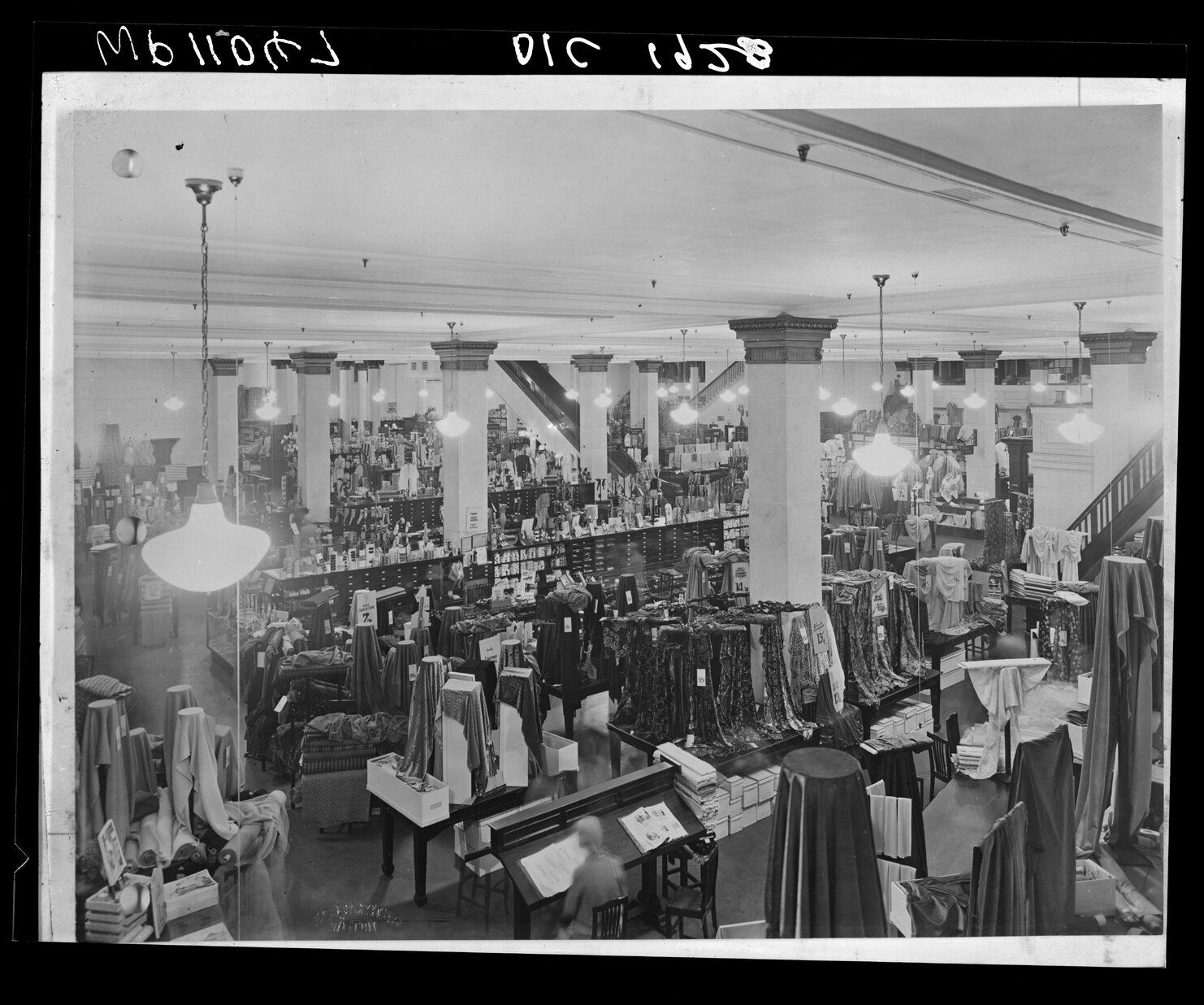 Interior of the DIC department store, fabrics department
