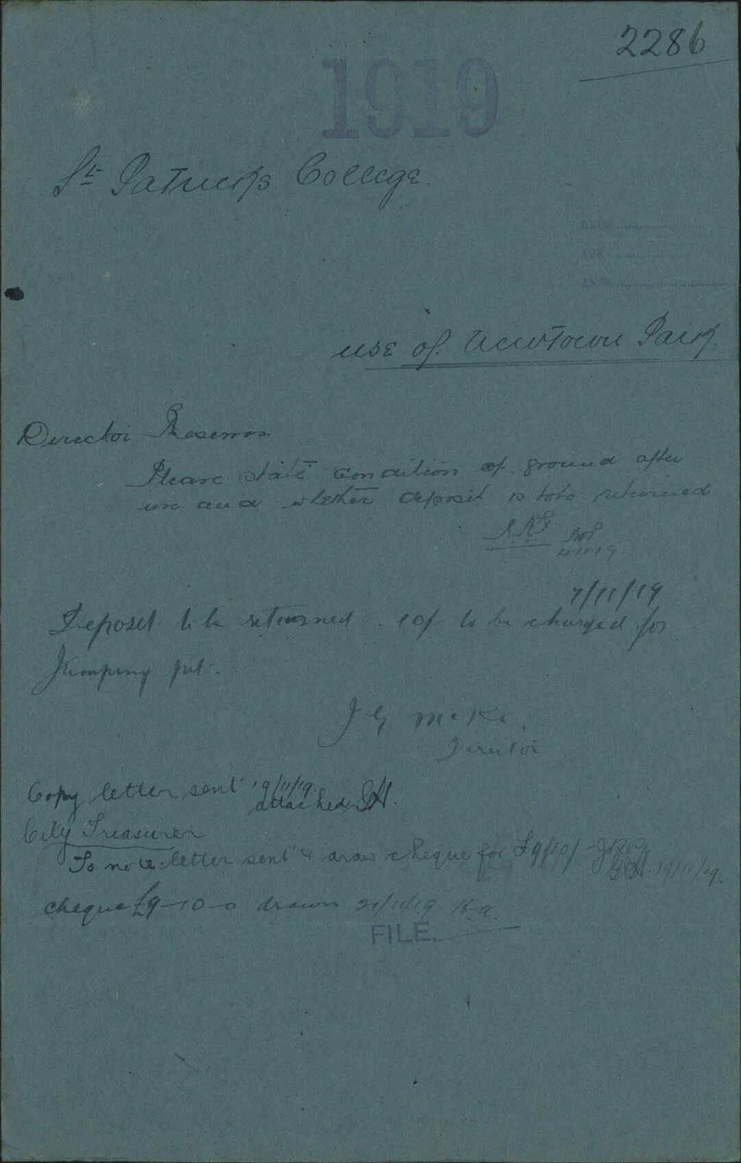 Use of Newtown Park - St Patrick's College