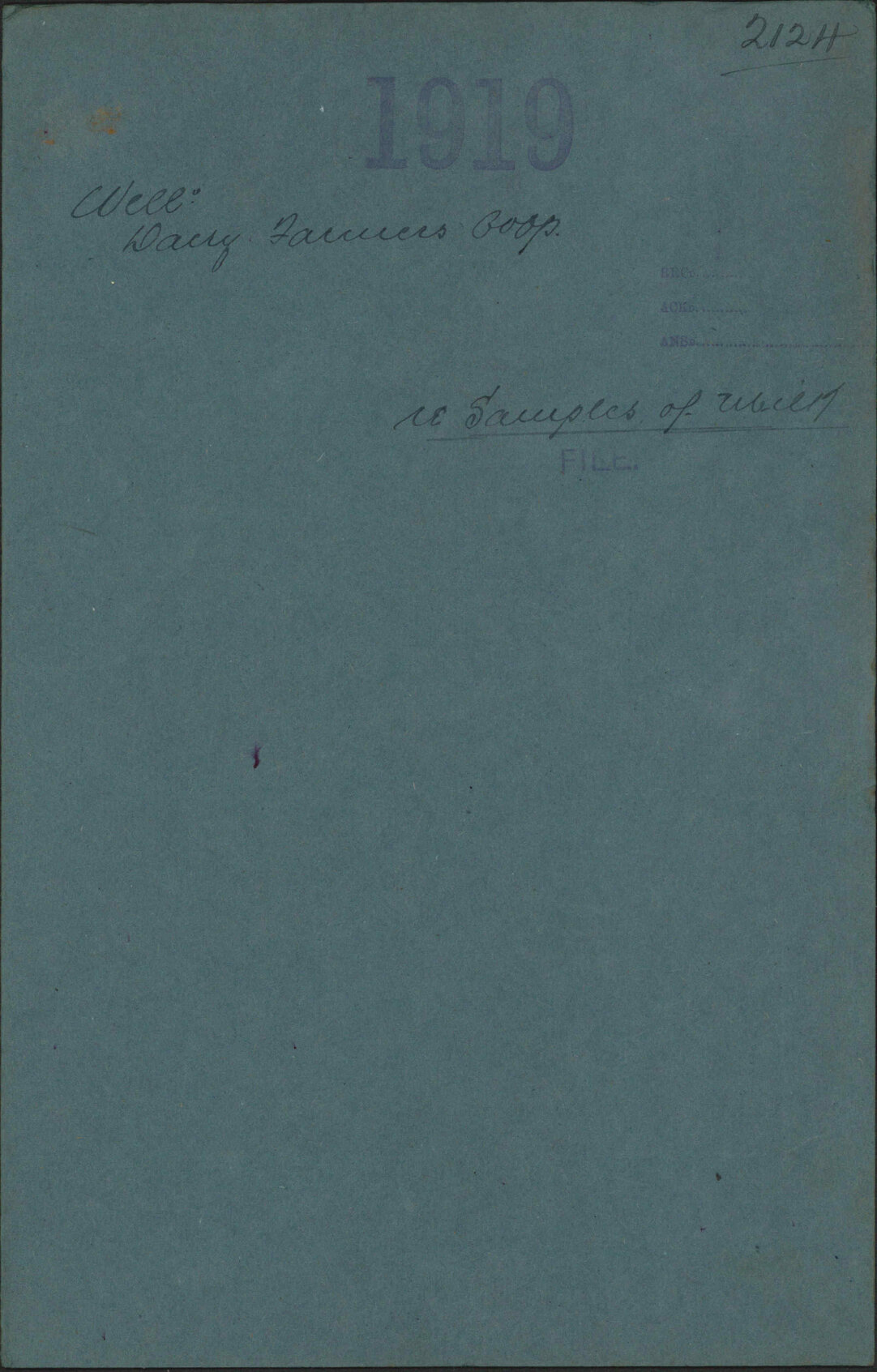 Re samples of milk - Wellington Dairy Farmers Co-op