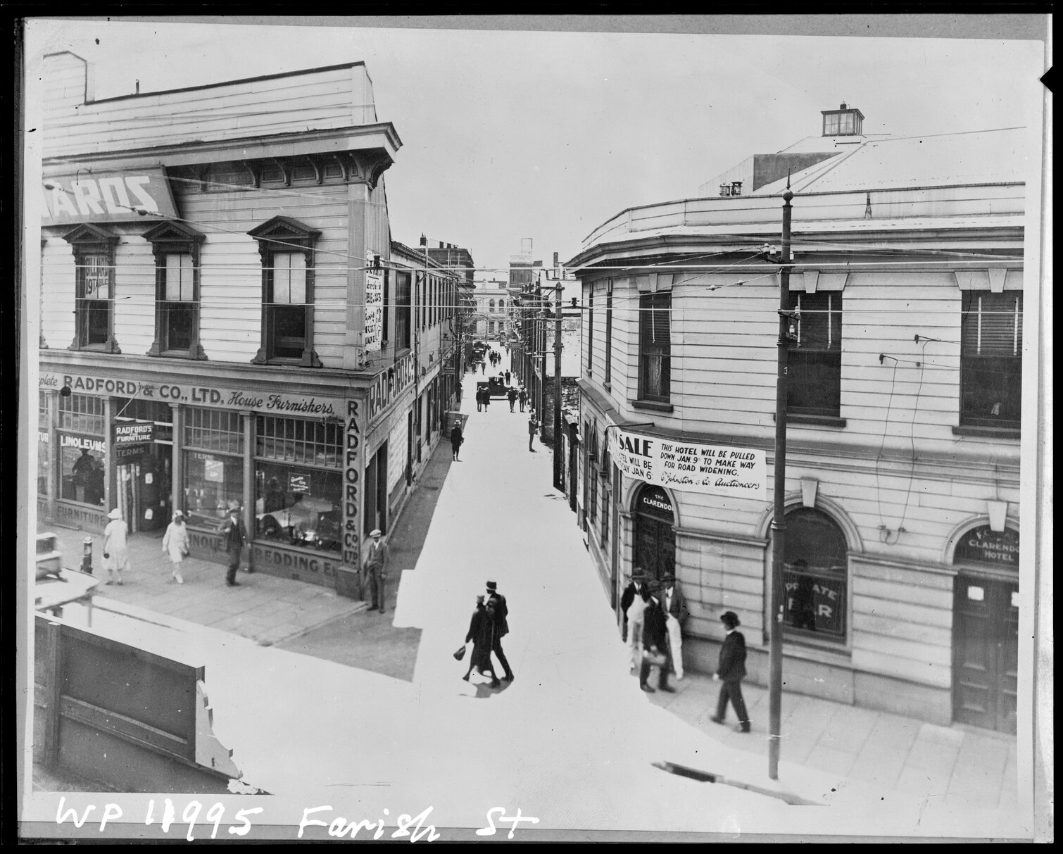 Elevated view of Farish Street, from Manners Street.