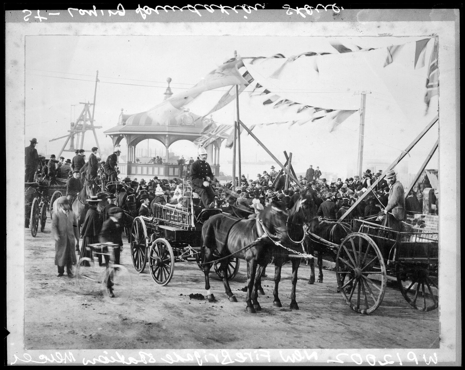 Foundation stone being laid for Central Fire Brigade Station, Cuba Street extension