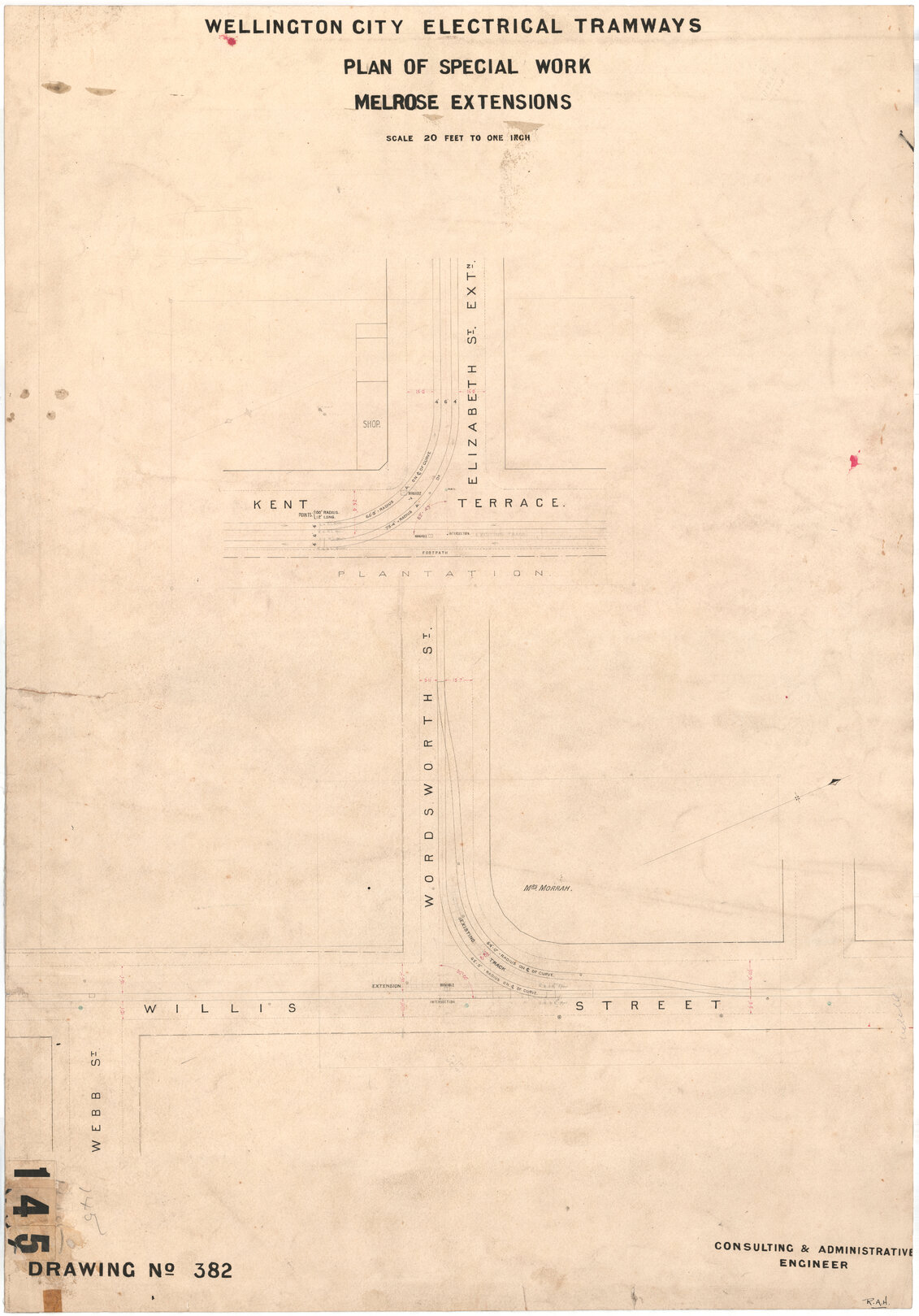 Points and Crossings, Kent Terrace and Elizabeth Street Extension, Willis Street and Aro Street.