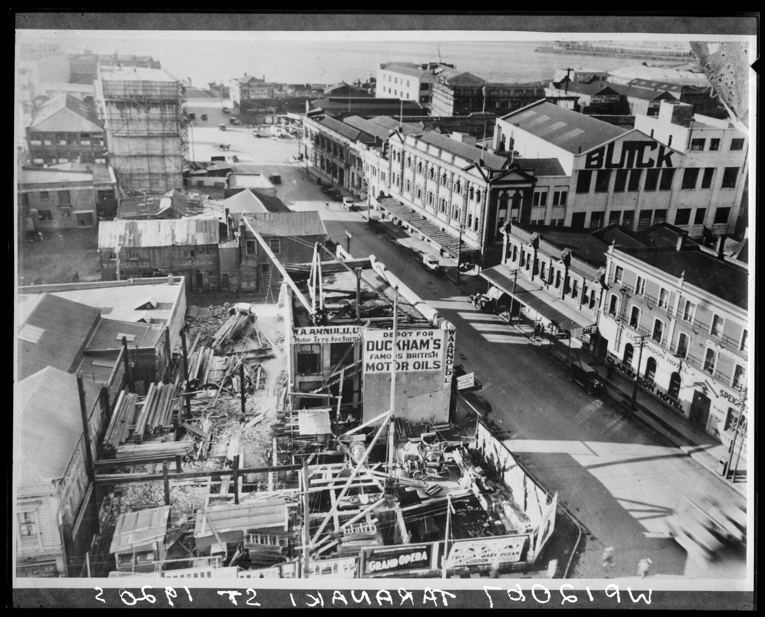 Elevated view of Taranaki Street, looking north from Manners Street.