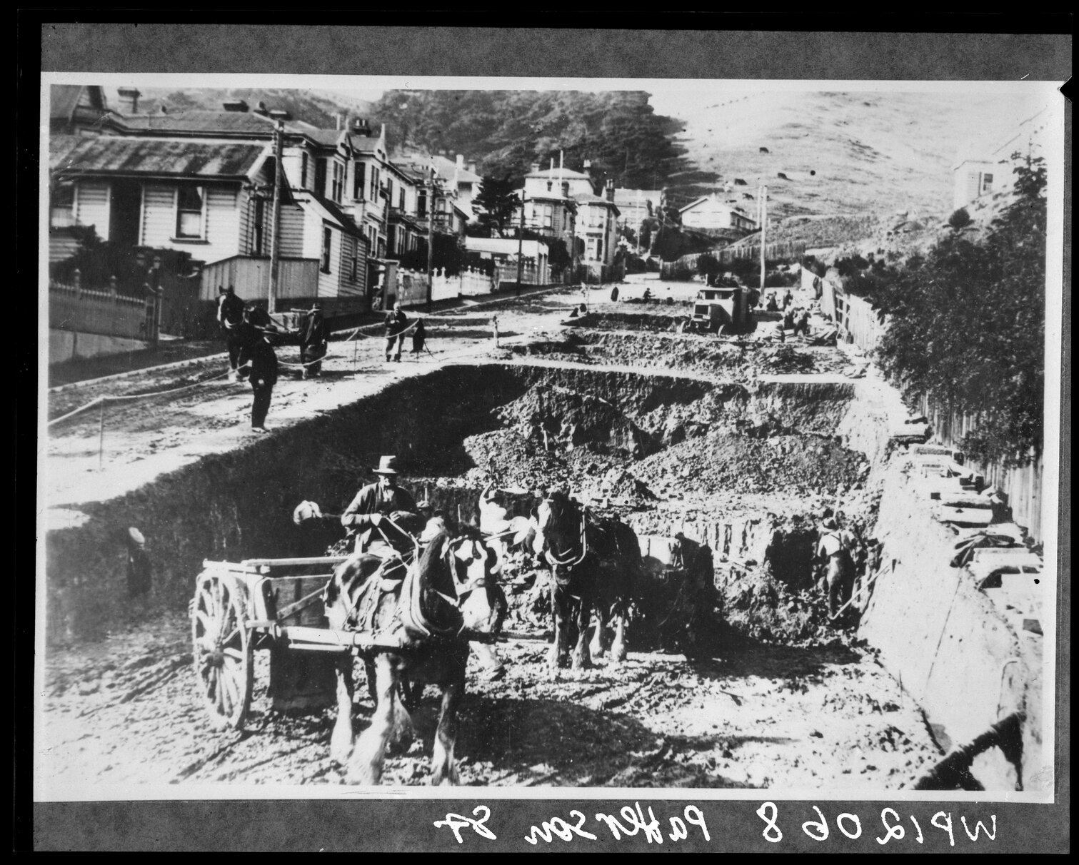 Paterson Street, excavations for the new traffic tunnel through Mount Victoria