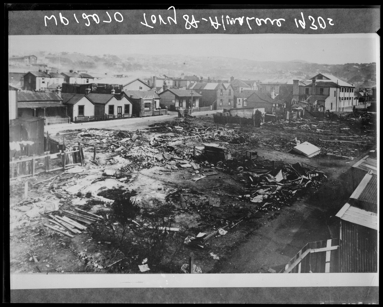 Tory Street and Alma Lane, after demolition of houses to make way for Milk Depot
