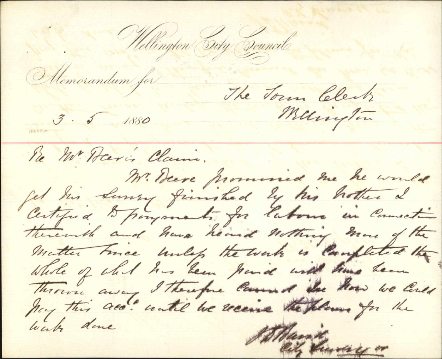 City Surveyor, regarding Mr Beere's claim