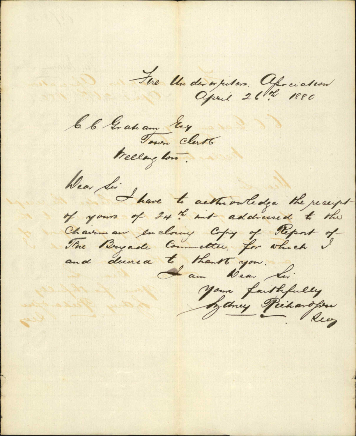 Underwriters Association, regarding receipt of letter
