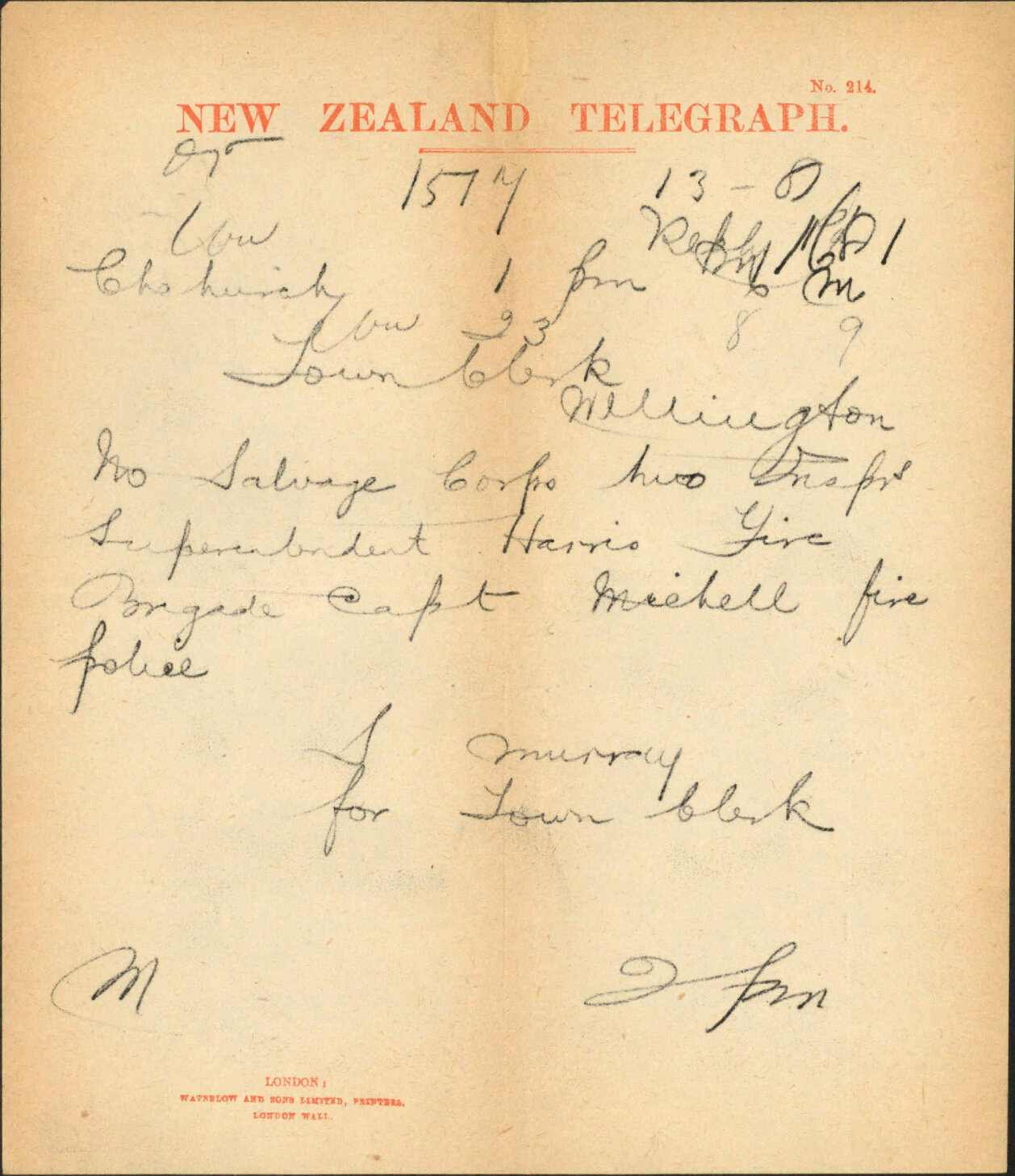 Re Fire Salvage Corps - Superintendent of the Christchurch Fire Brigade