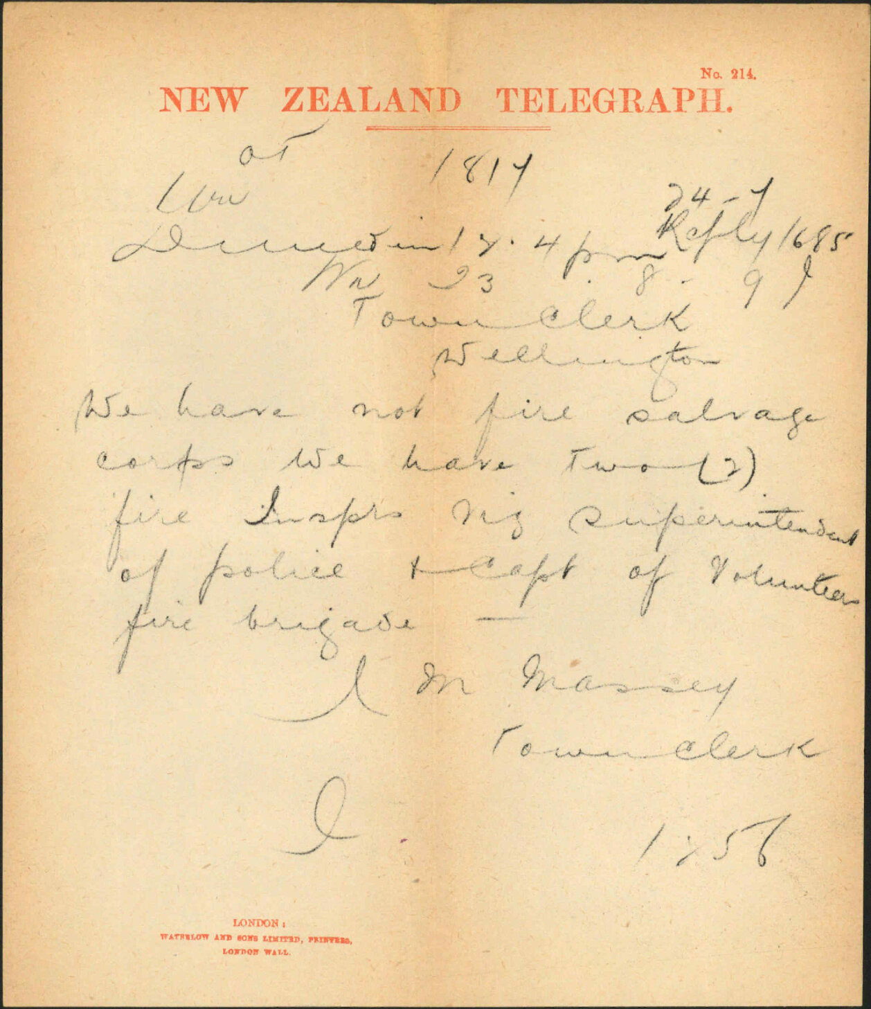 Re Fire Salvage Corps - Dunedin Fire Brigade