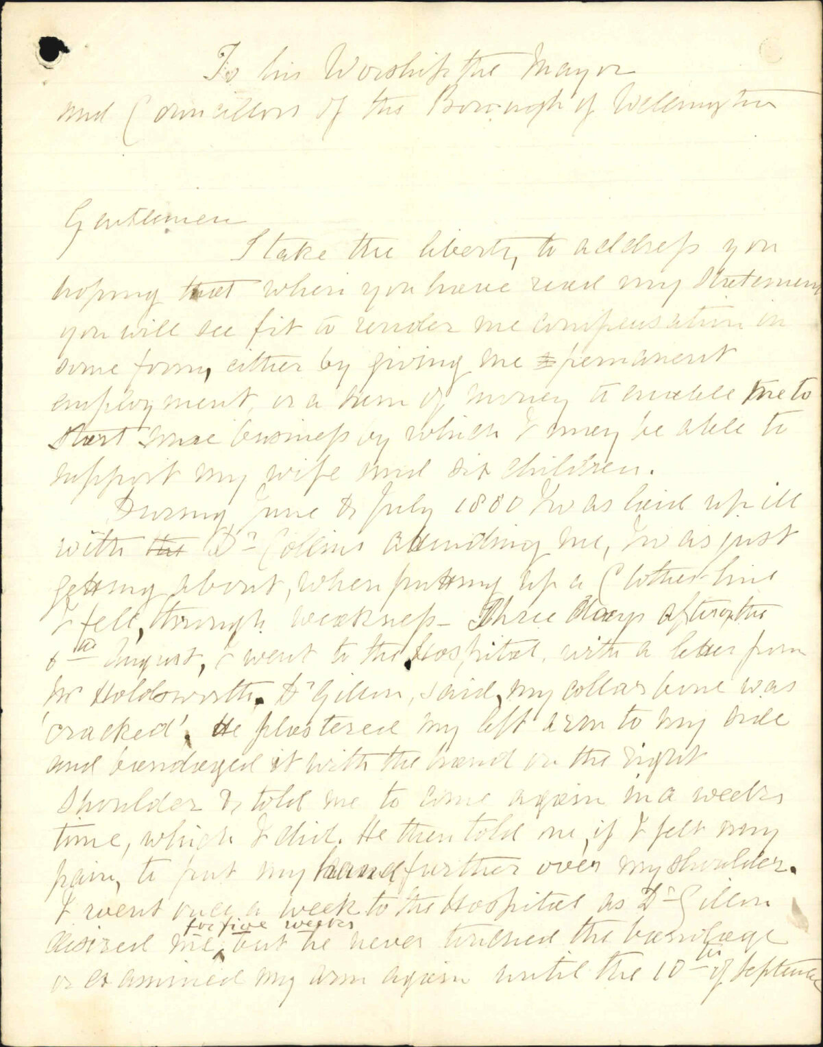 Robert Needham, complaint as to treatment in the hospital