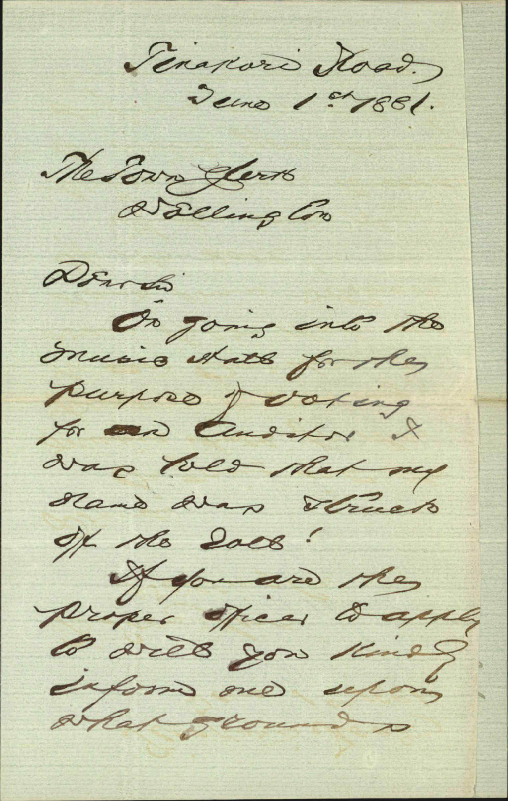 John Lawson, complaint as to not being on Burgess Roll
