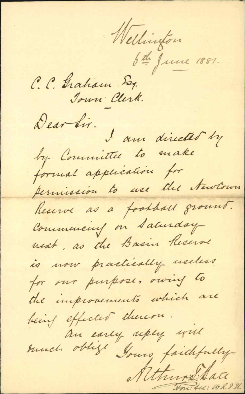 Football Club, applying for use of the Newtown Park