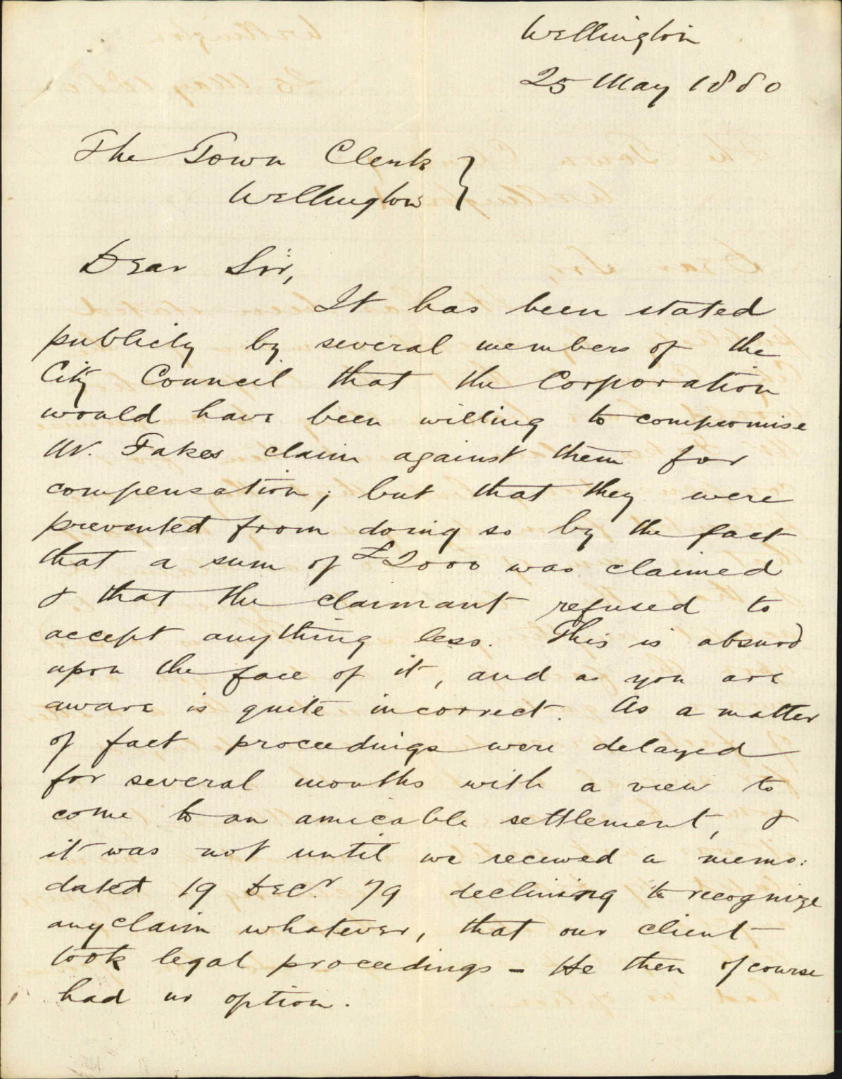 Buller Lewis and Gully, regarding Mr Fakes claims and attempts to compromise