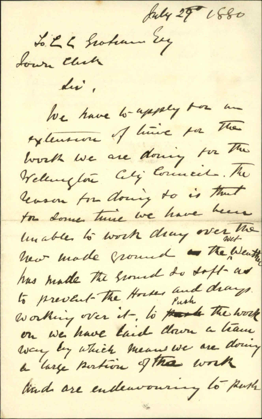 W Baylis and Co, application for extension of time in Owen Street contract