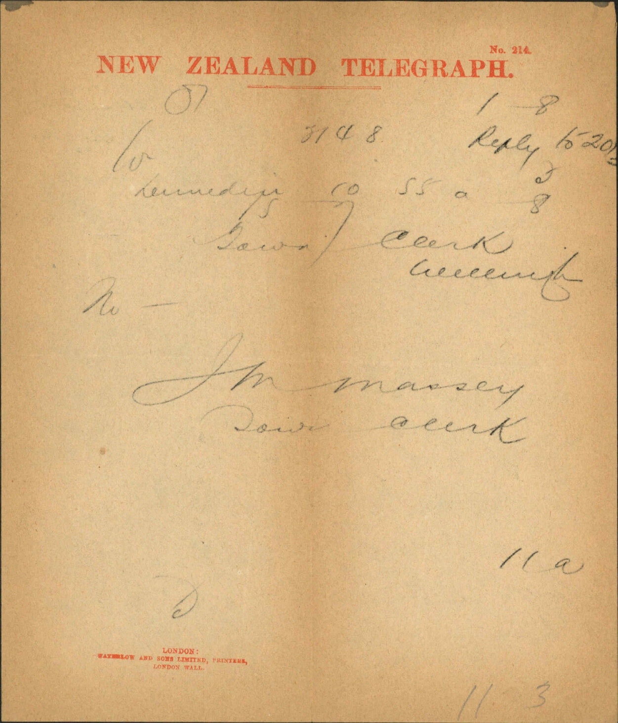 Town Clerk, Dunedin, regarding supply of water to schools