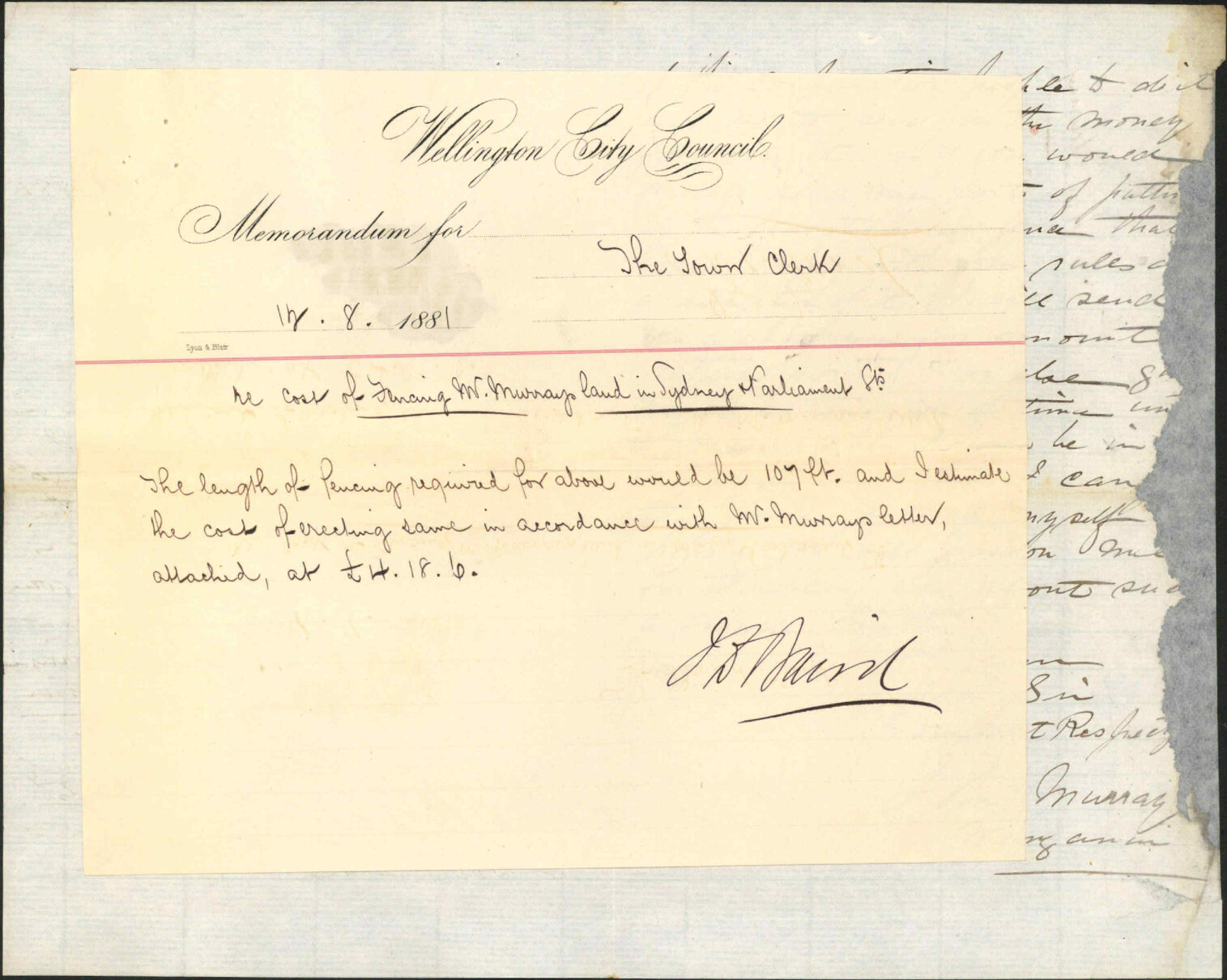 Arthur Dorset, application for right of way