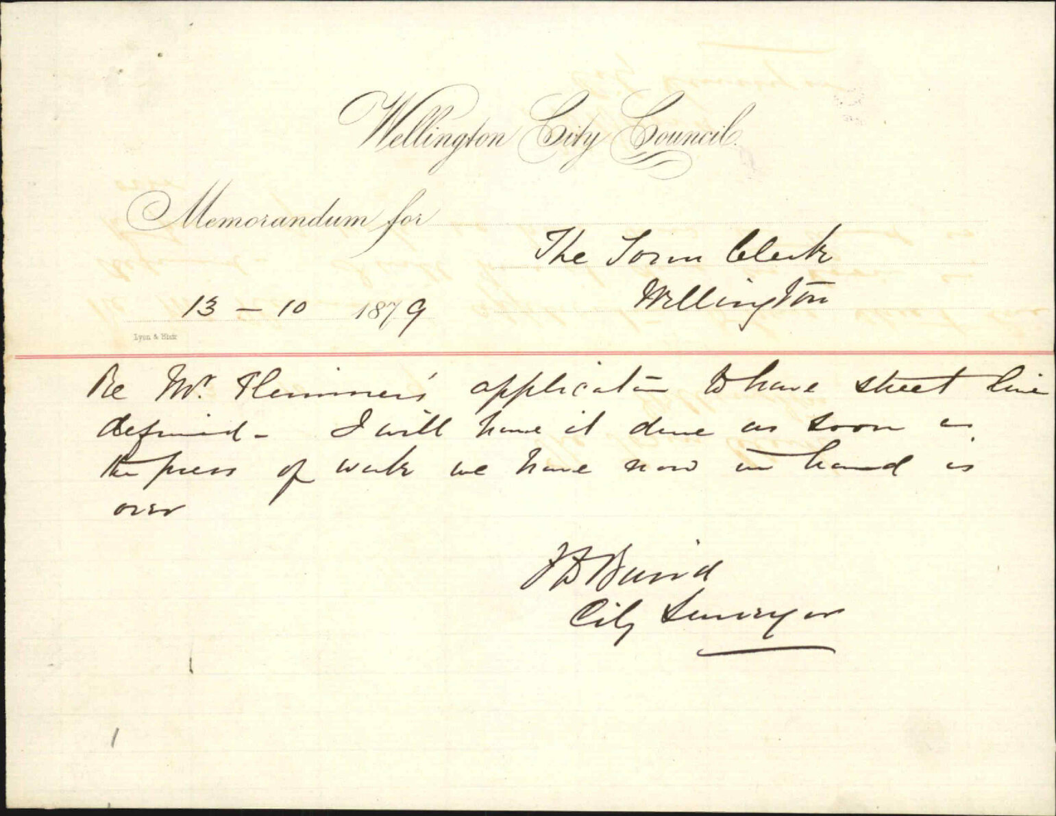 Re fencing Mr Plimmer's section - City Surveyor