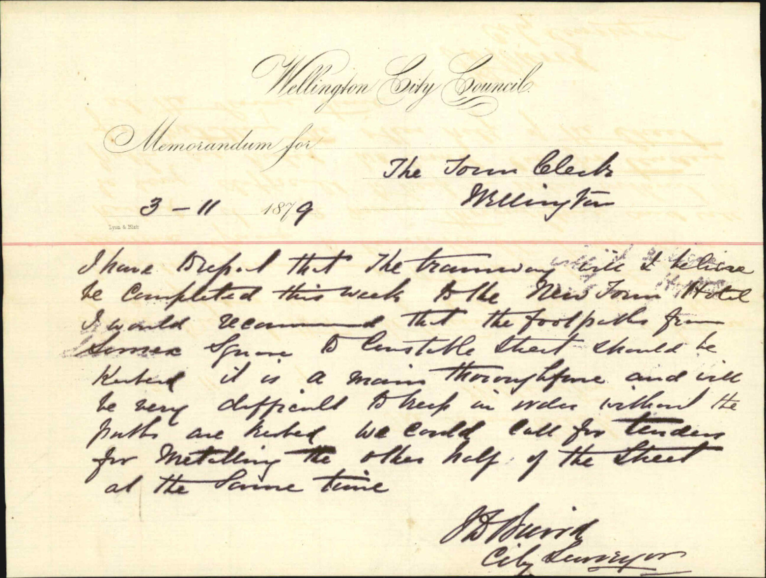 City Surveyor, report as to kerbing and metalling Adelaide Road and Riddiford Street