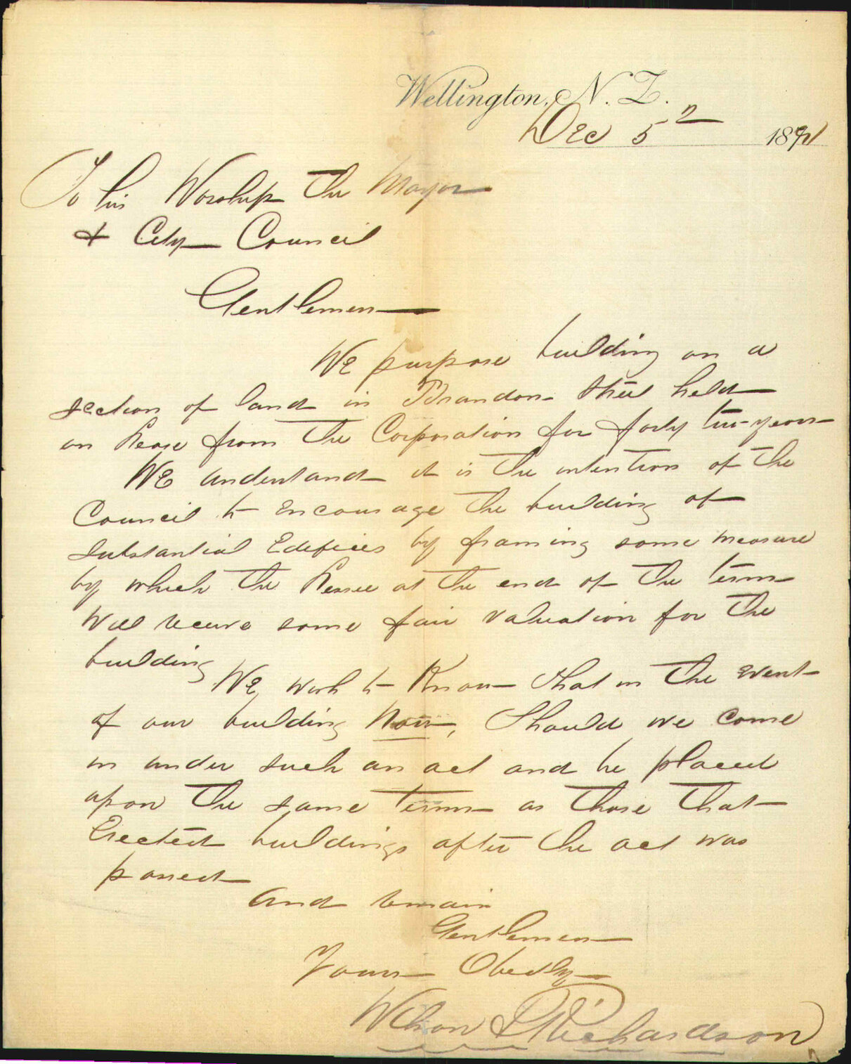 Wilson and Richardson, regarding erection of brick building on reclaimed land