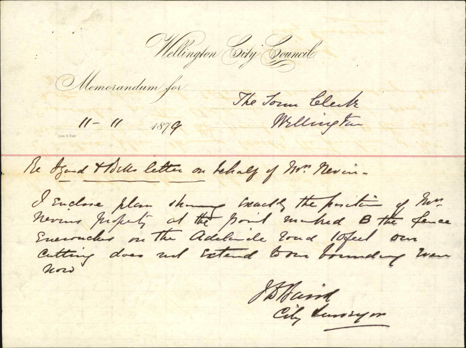 City Surveyor, regarding Mrs Nevin's claim