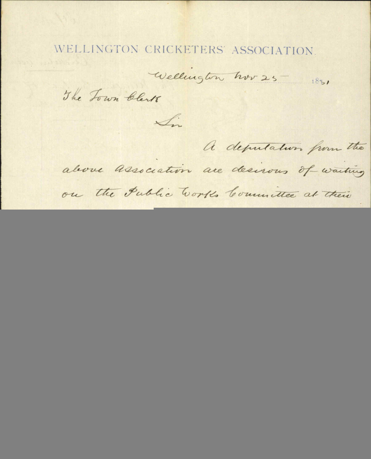 Cricketers Association, regarding marquee for sale of liquors in Newtown Park
